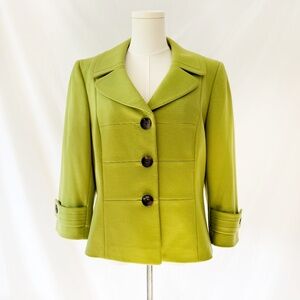 Tahari Arthur S. Levine Lime Green Blazer Jacket Size 12